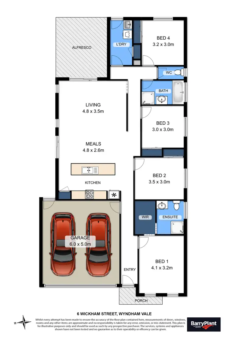 Floorplan of Homely house listing, 6 Wickham Street, Wyndham Vale VIC 3024