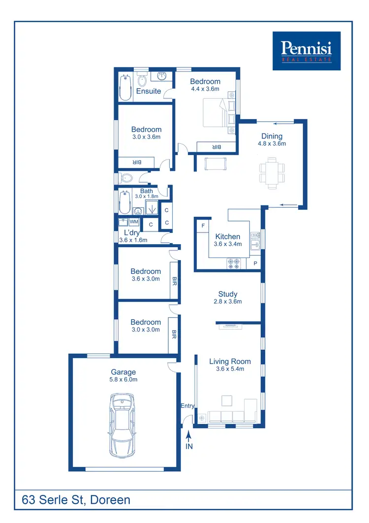 Floorplan of Homely house listing, 63 Serle Street, Doreen VIC 3754