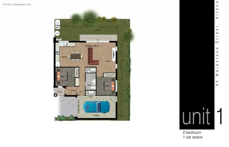 Floorplan of Homely unit listing, 3/94 Maidstone Street, Altona VIC 3018