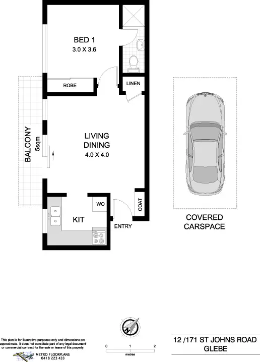 Floorplan of Homely apartment listing, 12/171 St Johns Road, Glebe NSW 2037