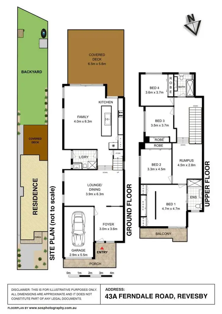 Floorplan of Homely semi-detached listing, 43A Ferndale Road, Revesby NSW 2212