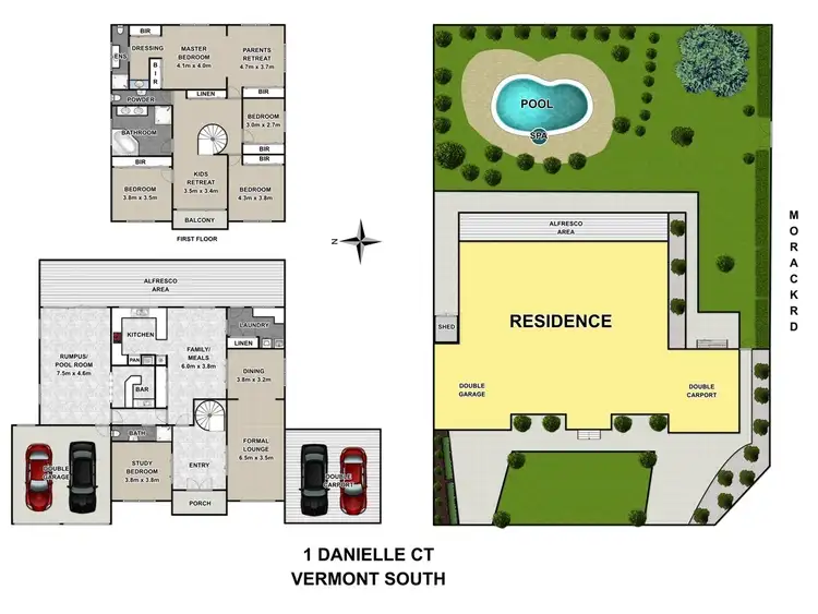 Floorplan of Homely house listing, 1 Danielle Court, Vermont South VIC 3133