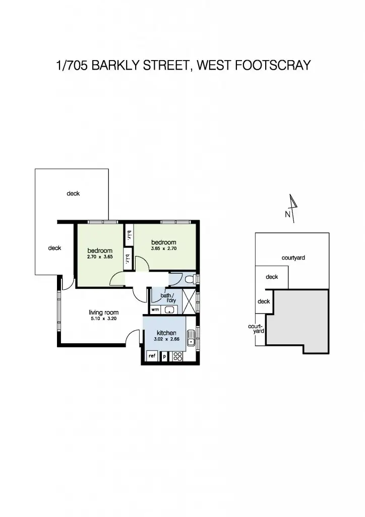 Floorplan of Homely apartment listing, 1/705 Barkly Street, West Footscray VIC 3012