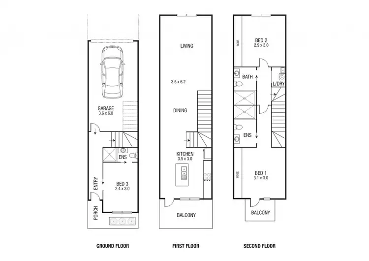 Floorplan of Homely townhouse listing, 6/15 Showers Street, Preston VIC 3072