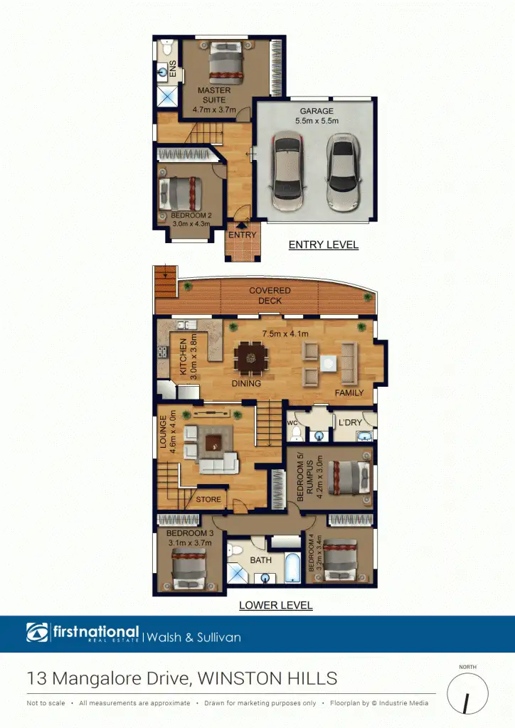 Floorplan of Homely house listing, 13 Mangalore Drive, Winston Hills NSW 2153