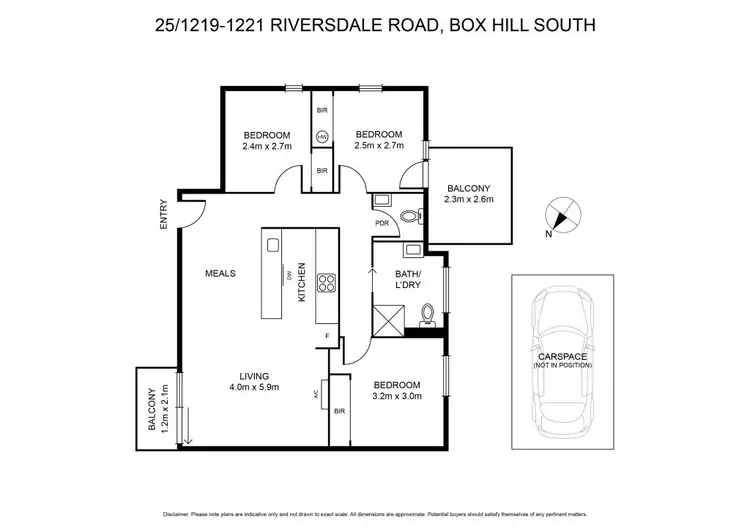 Floorplan of Homely apartment listing, 25/1219-1221 Riversdale Road, Box Hill South VIC 3128