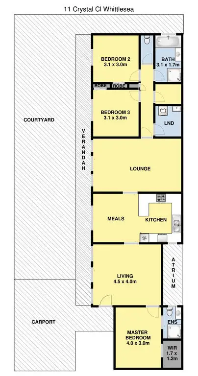 Floorplan of Homely house listing, 11 Crystal Close, Whittlesea VIC 3757