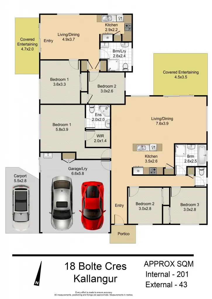 Floorplan of Homely semi-detached listing, 18 A & B Bolte Crescent, Kallangur QLD 4503