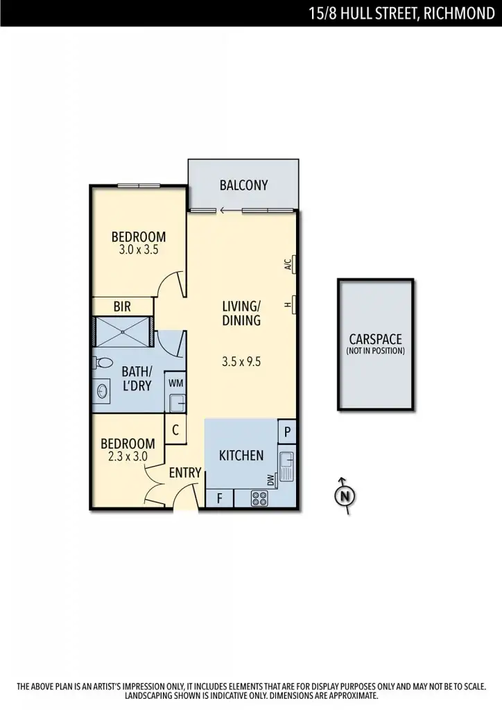 Floorplan of Homely apartment listing, 15/8 Hull Street, Richmond VIC 3121
