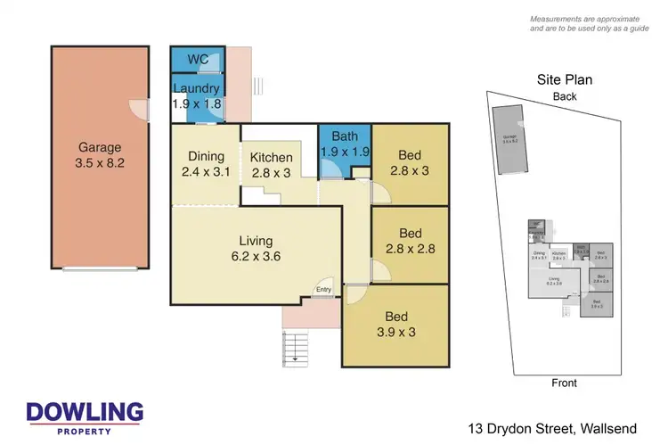Floorplan of Homely house listing, 13 Drydon Street, Wallsend NSW 2287