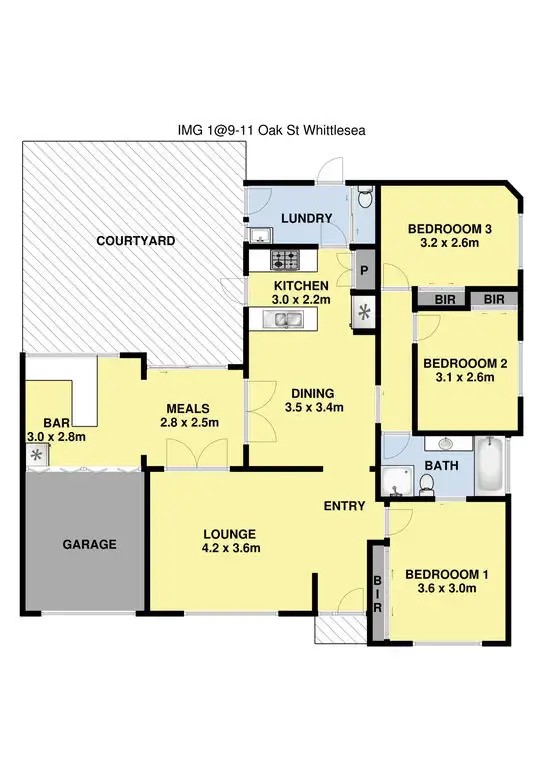 Floorplan of Homely house listing, 1/9 Oak Street, Whittlesea VIC 3757