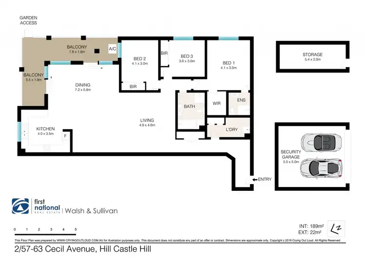 Floorplan of Homely apartment listing, 2/57-63 Cecil Avenue, Castle Hill NSW 2154