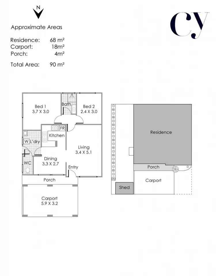 Floorplan of Homely unit listing, 3/12-14 Elvira Street, Palmyra WA 6157