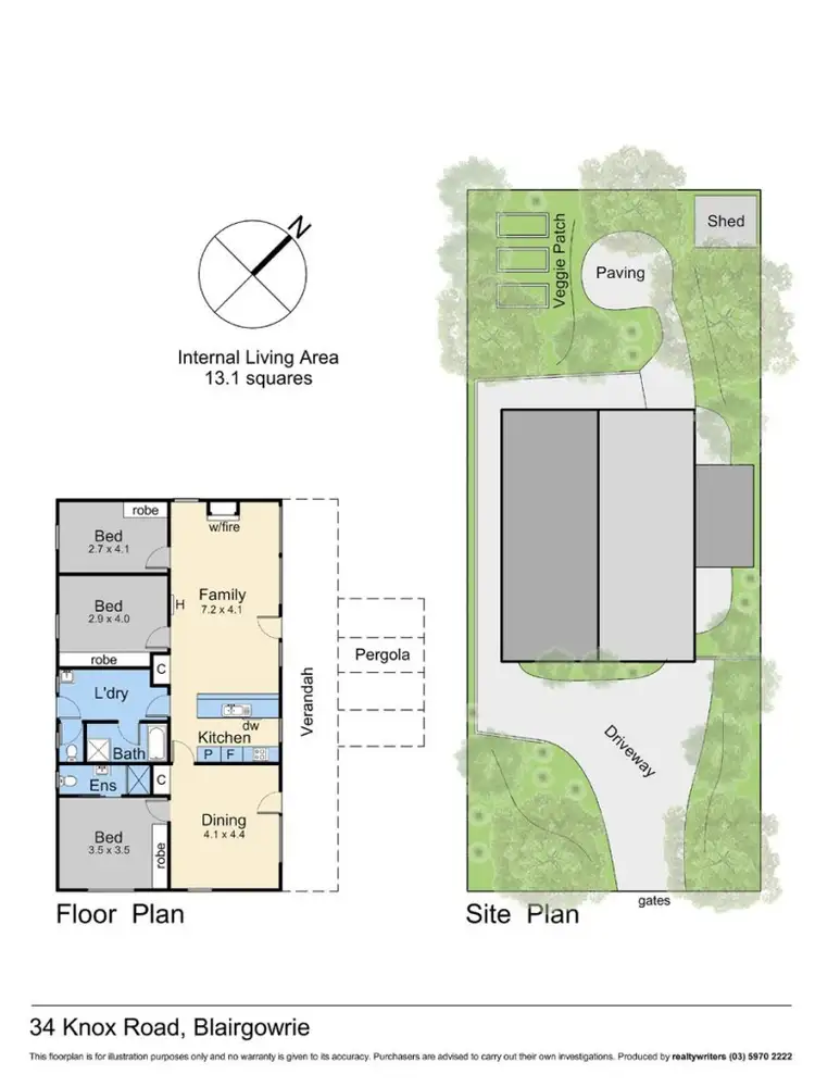 Floorplan of Homely house listing, 34 Knox Road, Blairgowrie VIC 3942