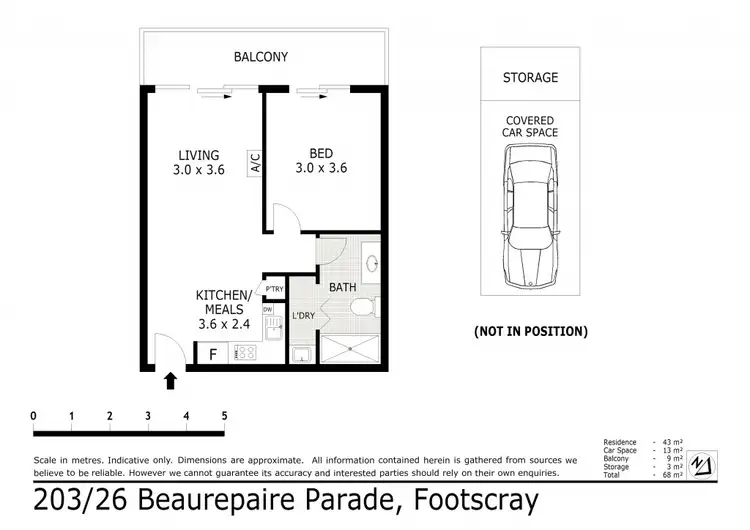 Floorplan of Homely apartment listing, 203/26 Beaurepaire Parade, Footscray VIC 3011