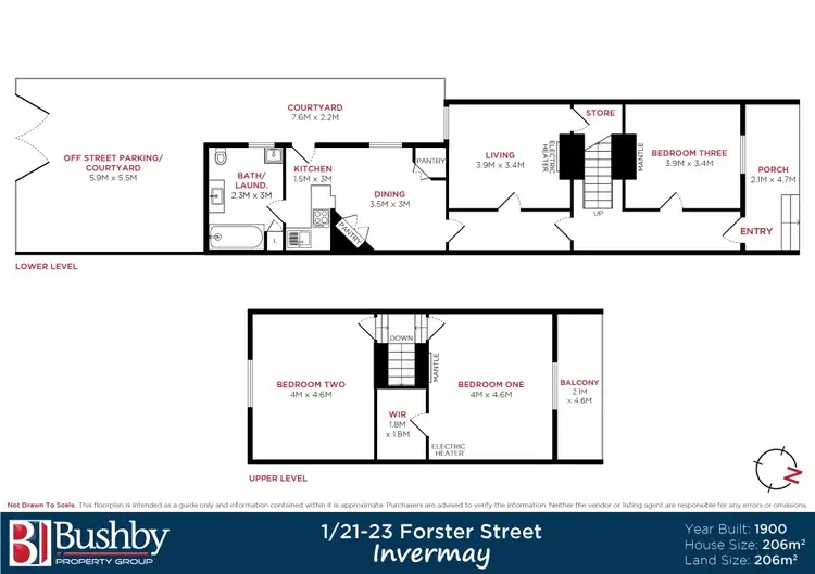 Floorplan of Homely townhouse listing, 1/21-23 Forster Street, Invermay TAS 7248