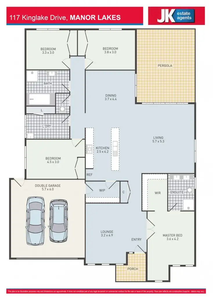 Floorplan of Homely house listing, 117 Kinglake Drive, Manor Lakes VIC 3024