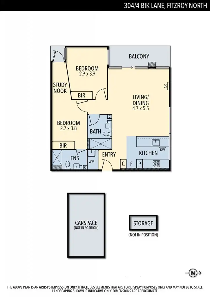 Floorplan of Homely apartment listing, 304/4 Bik Lane, Fitzroy North VIC 3068