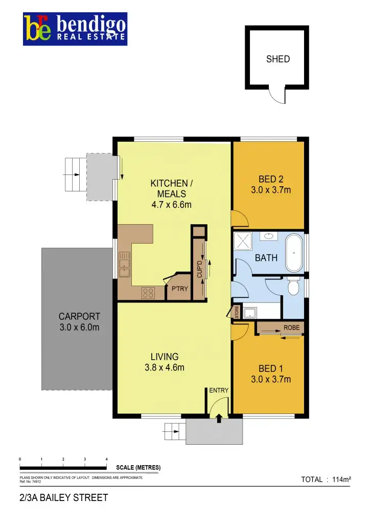 Floorplan of Homely unit listing, 2/3A Bailey Street, California Gully VIC 3556