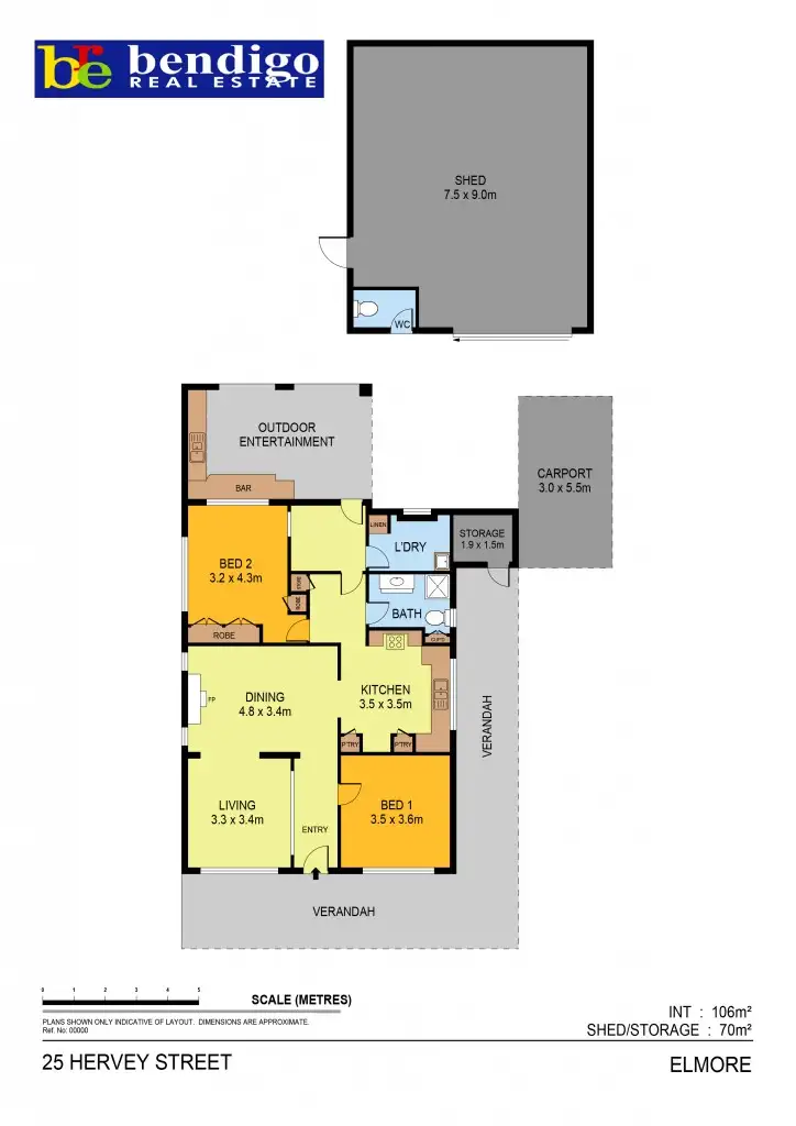 Floorplan of Homely house listing, 25 Hervey Street, Elmore VIC 3558