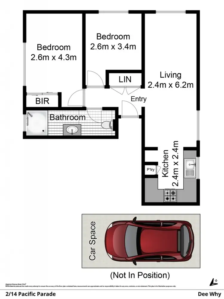Floorplan of Homely apartment listing, 2/14 Pacific Parade, Dee Why NSW 2099