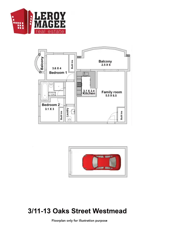 Floorplan of Homely unit listing, 3/11-13 Oakes Street, Westmead NSW 2145