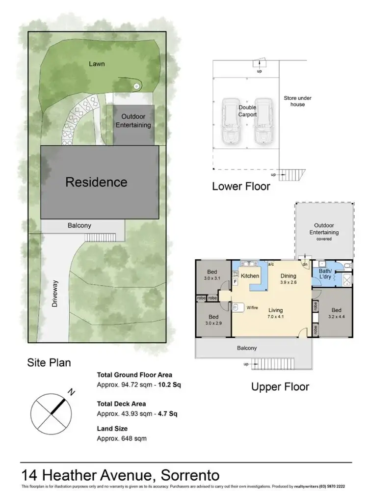 Floorplan of Homely house listing, 14 Heather Avenue, Sorrento VIC 3943