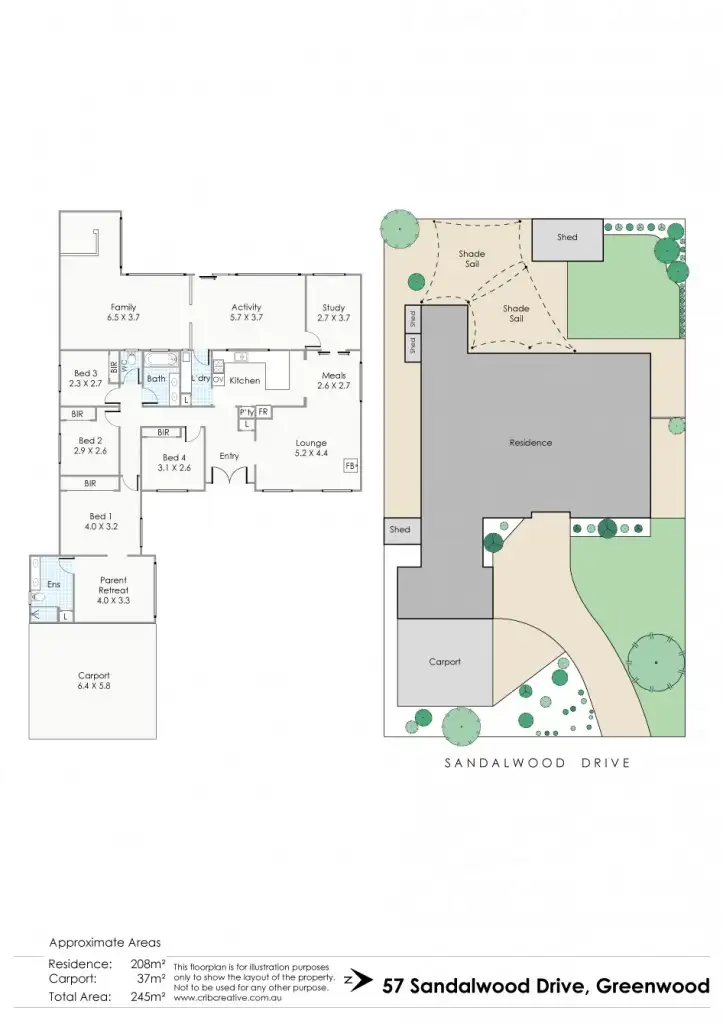 Floorplan of Homely house listing, 57 SANDALWOOD DRIVE, Greenwood WA 6024