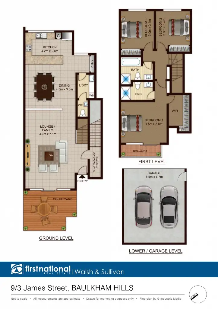 Floorplan of Homely townhouse listing, 9/3-7 James Street, Baulkham Hills NSW 2153