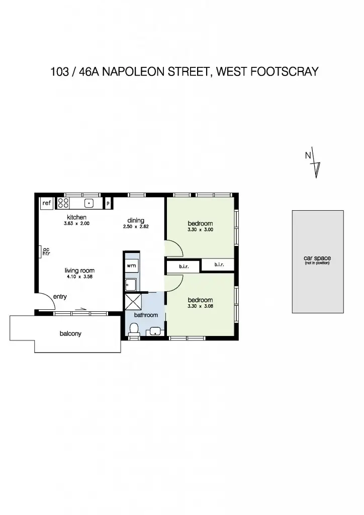 Floorplan of Homely apartment listing, 103/46A Napoleon Street, West Footscray VIC 3012