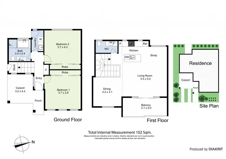 Floorplan of Homely townhouse listing, 3/84 Kingsville Street, Kingsville VIC 3012
