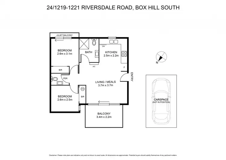 Floorplan of Homely apartment listing, 24/1219-1221 Riversdale Road, Box Hill South VIC 3128