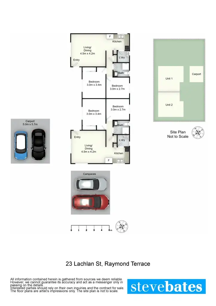 Floorplan of Homely unit listing, 1 & 2/23 Lachlan Street, Raymond Terrace NSW 2324