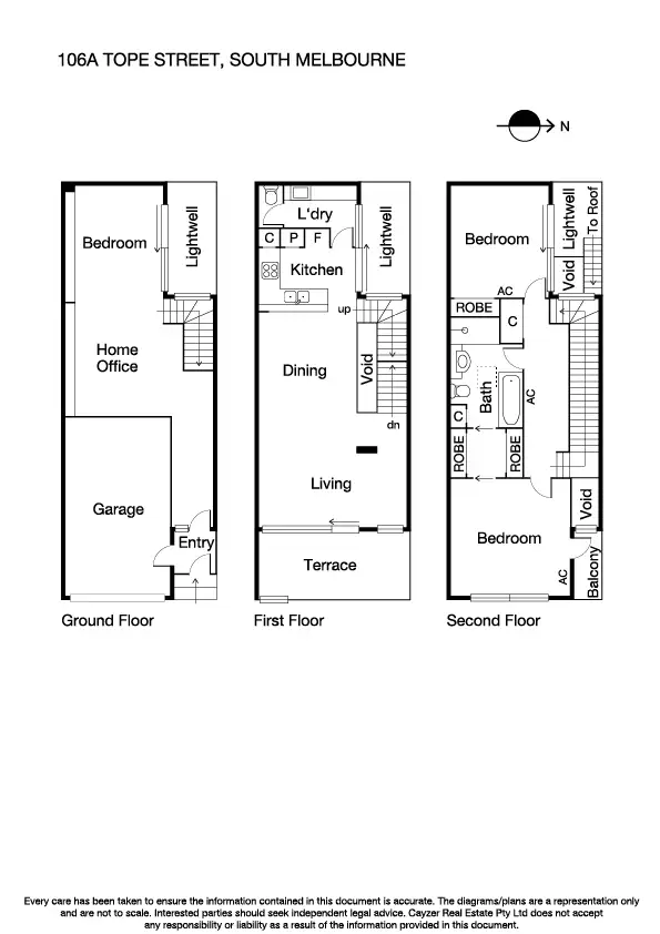 Floorplan of Homely townhouse listing, 106A Tope Street, South Melbourne VIC 3205