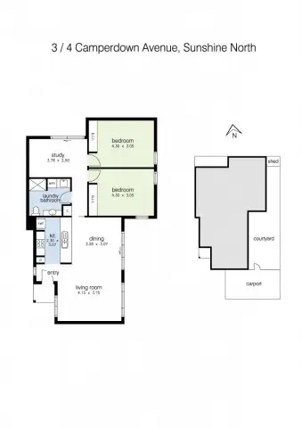 Floorplan of Homely townhouse listing, 3/4 Camperdown Avenue, Sunshine North VIC 3020
