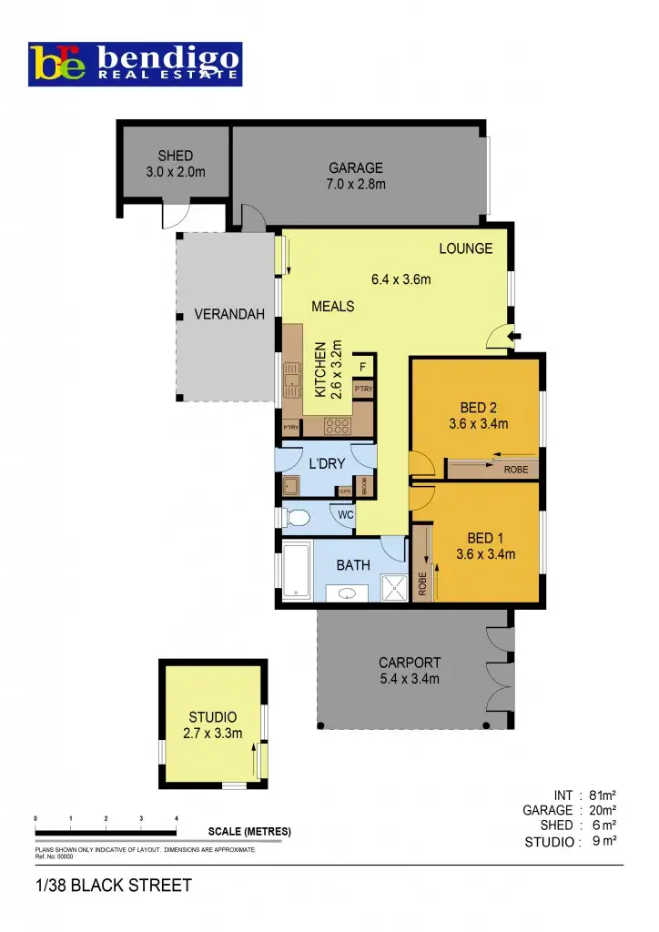 Floorplan of Homely house listing, 1/38 Black Street, Long Gully VIC 3550
