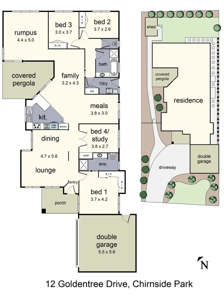 Floorplan of Homely house listing, 12 Goldentree Drive, Chirnside Park VIC 3116
