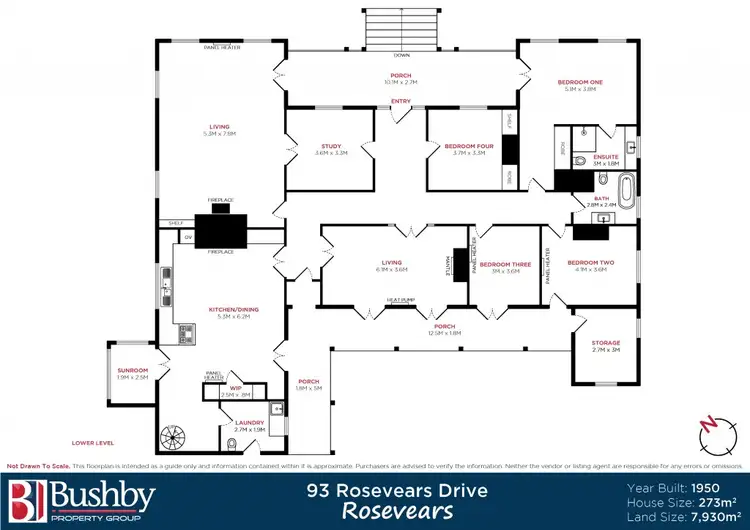Floorplan of Homely house listing, 93 Rosevears Drive, Rosevears TAS 7277