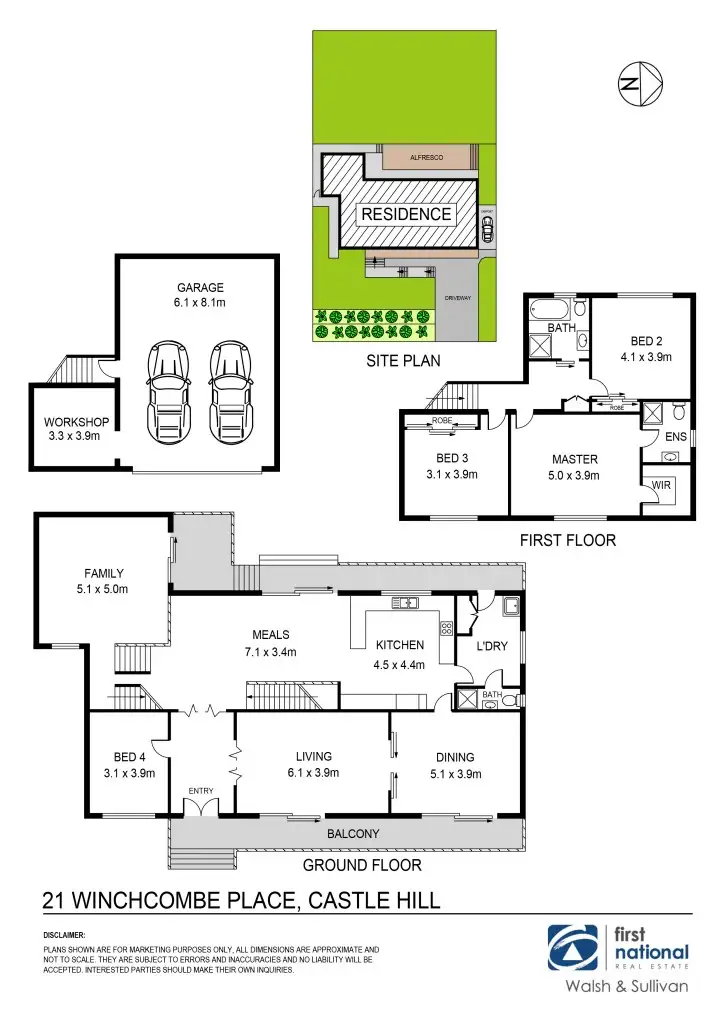 Floorplan of Homely house listing, 21 Winchcombe Place, Castle Hill NSW 2154