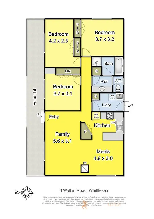 Floorplan of Homely house listing, 6 Wallan Road, Whittlesea VIC 3757