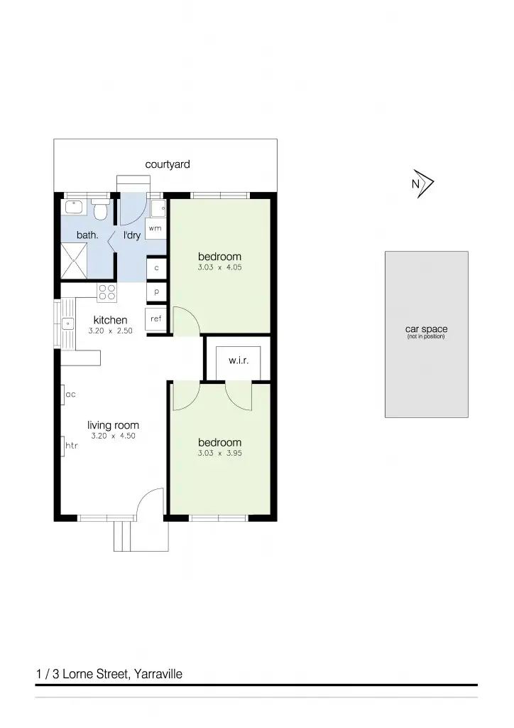 Floorplan of Homely villa listing, 1/3 Lorne Street, Yarraville VIC 3013