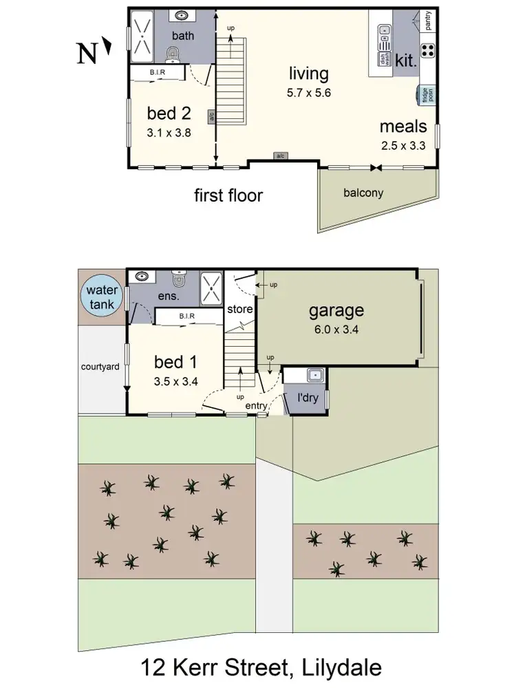Floorplan of Homely townhouse listing, 12 Kerr Street, Lilydale VIC 3140