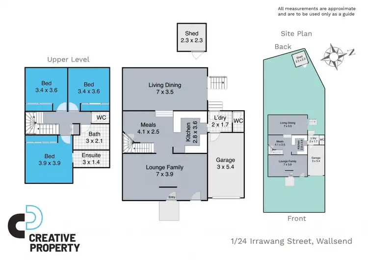Floorplan of Homely townhouse listing, 1/24 Irrawang Street, Wallsend NSW 2287