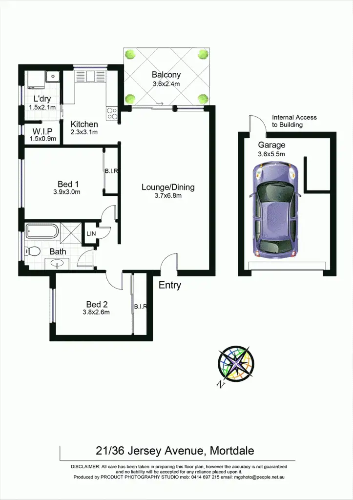 Floorplan of Homely unit listing, 21/36 Jersey Avenue, Mortdale NSW 2223