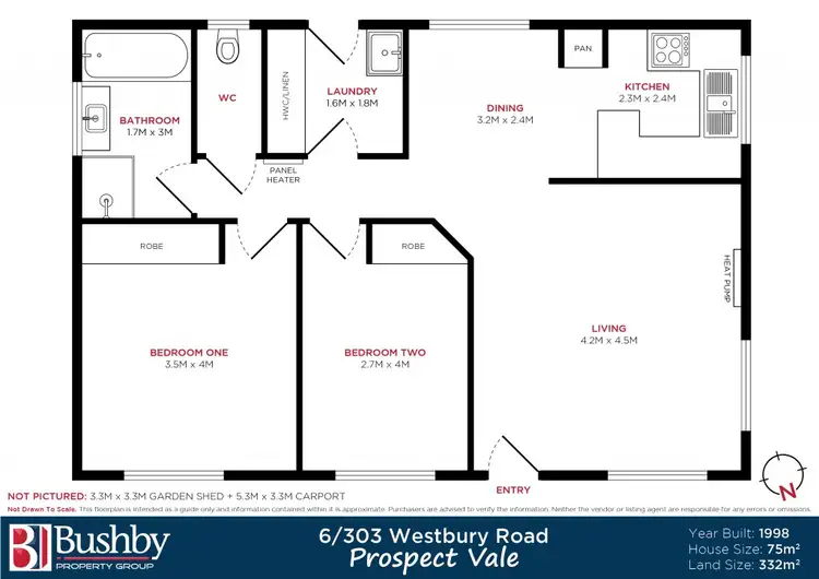 Floorplan of Homely unit listing, 6/303 Westbury Road, Prospect Vale TAS 7250