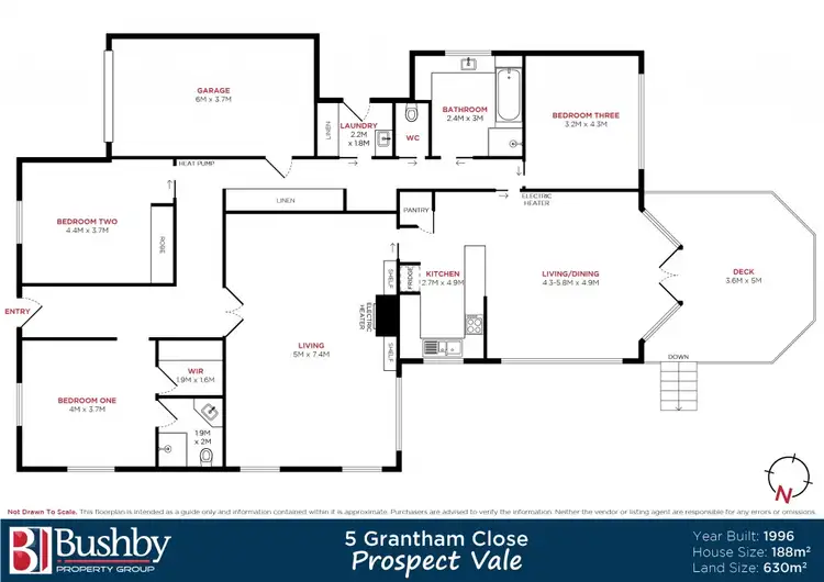 Floorplan of Homely house listing, 5 Grantham Close, Prospect Vale TAS 7250