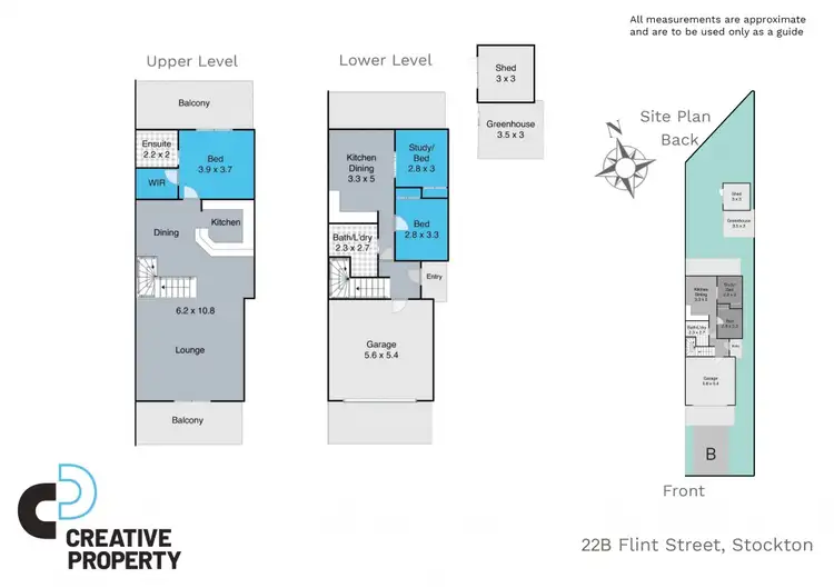 Floorplan of Homely semi-detached listing, 22B Flint Street, Stockton NSW 2295