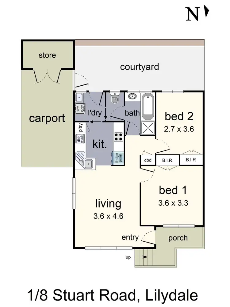 Floorplan of Homely unit listing, 1/8 Stuart Road, Lilydale VIC 3140