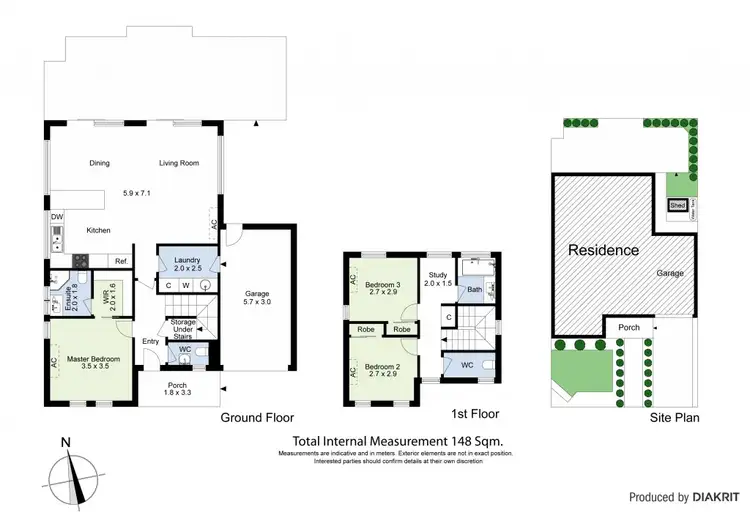 Floorplan of Homely townhouse listing, 1/32 Indwe Street, West Footscray VIC 3012
