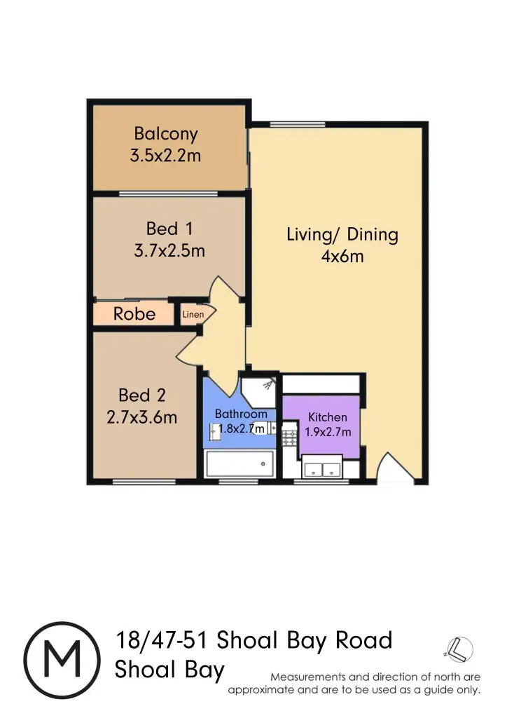 Floorplan of Homely unit listing, 18/51 Shoal Bay Road, Shoal Bay NSW 2315